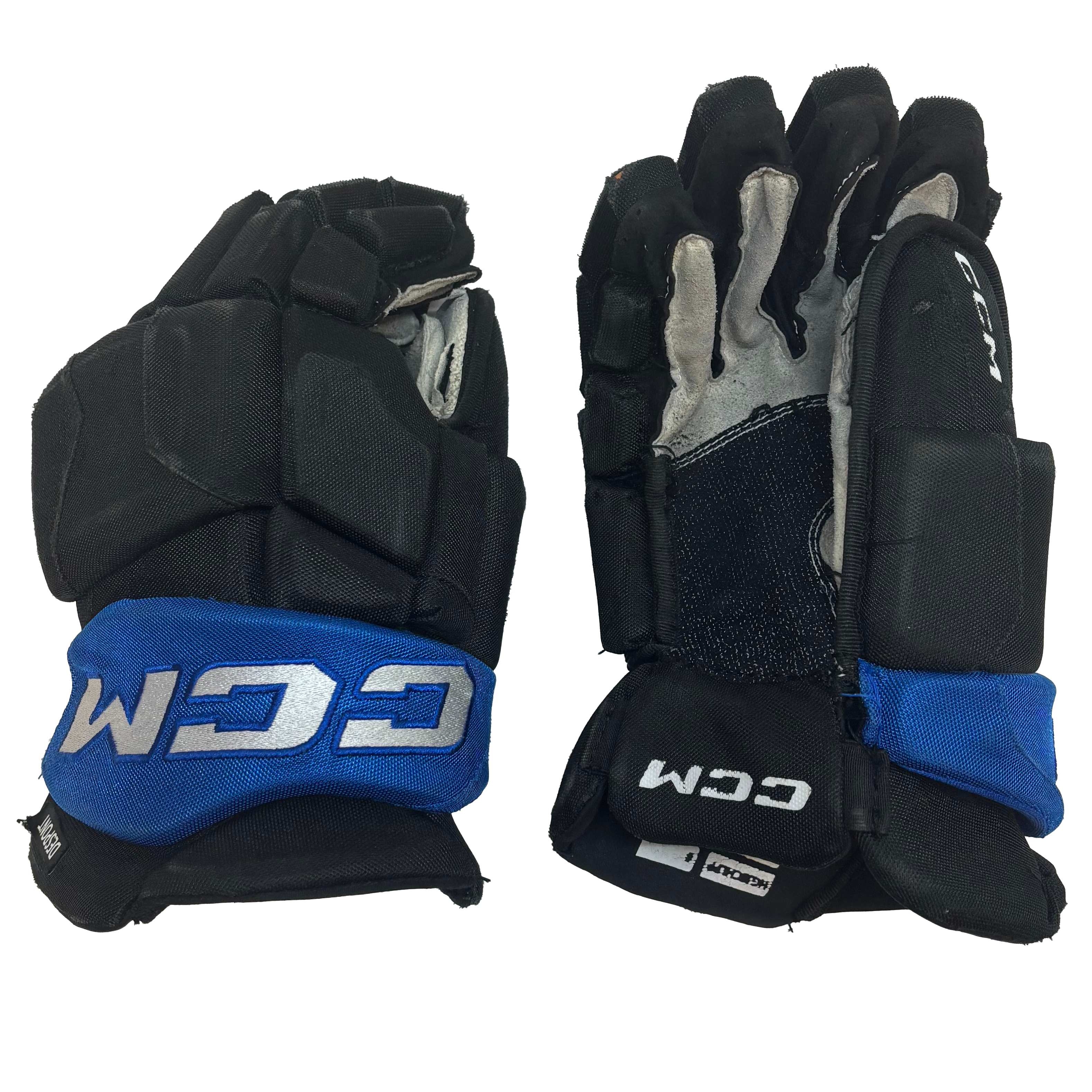 CCM HGJSPP - Used QMJHL Pro Stock Hockey Glove (Black/Blue)